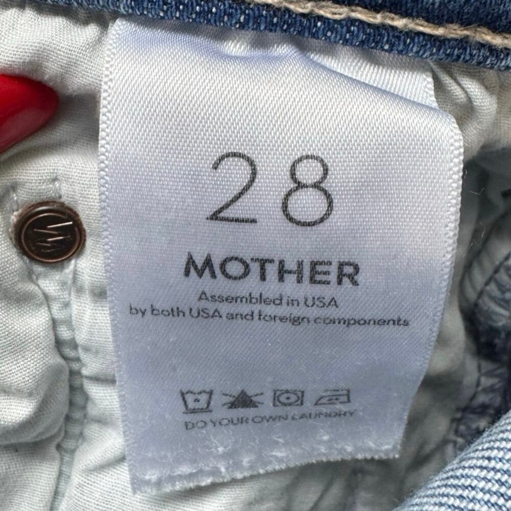 Mother The Insider Crop Step Fray Distressed Jeans In Love In A Boat Size 28 - Picture 10 of 14